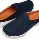 INMINPIN Unisex Slippers Casual Clog House Shoes Comfort Slip-On Walking Mules with Indoor Outdoor Anti-Skid Sole for Men and Women, Blue Orange, 10 Women/8.5 Men