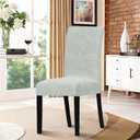 Lellen Dining Room Chair Covers Set of 6 - Strench Dining Chair Covers Stretch Dining Chair Slipcovers Kitchen Chair Slipcovers Parsons Chair Covers Protector Cover for Chairs Dining RoomLigeh Grey