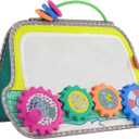 Infantino Busy Board Mirror & Sensory Discovery Toy Boat for Fine Motor Skill Development with Gears, Beads, High Contrast Prints, Tummy Time, Sit & Play or On The Go, for Newborns, Babies & Toddlers (Medium)
