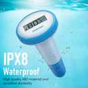 Wireless Digital Pool Thermometer Floating, Easy-to-Read Display, IPX8 Waterproof Indoor/Outdoor Sensor for Hot Tubs, Swimming Pools, Ponds & Aquariums,Mint Blue, 2 Pack