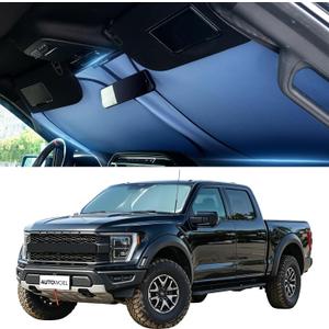 Cooling Titanium Silver Car Windshield Sun Shade, 64 x 34 in, Foldable | 99% UV Protection and Heat Insulation, Storage Bag Included, for Cars SUVs and Trucks, Hot-Weather Interior Protection