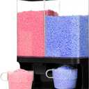 Laundry Scent Boosters Beads Dispenser, Conwomin Wall Mounted Laundry Detergent Dispenser with 2 Cups for Laundry Beads, Laundry Powder, Rice, Beans, Stain Remover Powder, Black(105 oz)