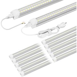 Very Bright 5ft LED Shop Light 10 Pack, 45W 6750LM 6500K Daylight Linkable, Easy Installation Garage Lighting for Workshop Basement General Lighting