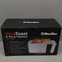 Mueller UltraToast Full Stainless Steel Toaster 4 Slice, Long Extra-Wide Slots for Bagels and Waffles, 6 Browning Levels, LED Display, Cancel/Defrost/Reheat Functions & Removable Tray, Kitchen Gadgets