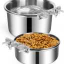 Dog Crate Water Bowl No Spill 40oz & 60oz, 2 Pack Stainless Steel Large Dog Water Bowls for Cage, Crate, Kennel - Hanging Detachable Pet Water/Food Bowl for Indoor & Outdoor