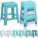 TURSTIN 6 Pack Plastic Stools 16.9 Inch Nesting Stools 6 Color Portable Backless Bar Stool Flexible Seating Chairs for Classroom Office Home