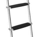 52" RV Bunk Ladder, 4 Wide Step Aluminum Camper Bunk Bed Ladder with Anti-Slip Rubber Foot Pads, Silver 