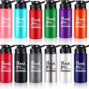 12 Pcs Thank You for Being Awesome Aluminum Water Bottles Bulk Lightweight Sports Water Bottles Inspirational Bike Water Bottle with Snap Lids for Travel Gym Camping Hiking
