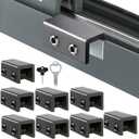 Sliding Window Locks (8 Sets), Security Window Locks with Keys, Adjustable Aluminum Sliding Window Stops, Easy Installation Without Drilling, for Vertical and Horizontal Sliding Windows