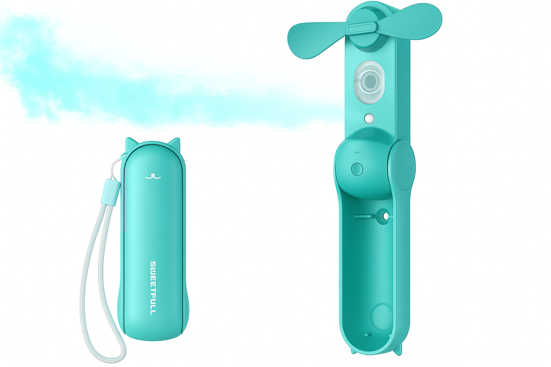 SWEETFULL Misting Fan Portable, Handheld Personal Mister Fans, Small Fan Rechargeable, Mini Spray Water Mist, Kids Women Portable Fans For Travel, Outdoors, Hiking, Camping Home Office