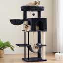 Gitelsnour Cat Tree, Cat Tower for Indoor Cats, 43.3 inch Cat Tree Tower with Sturdy Steel Tube, Hammock, Cat Condo for Small Cats and Kittens, Scratching Post, Smoky Gray GCT004SG