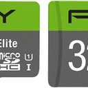 PNY 32GB Elite Class 10 U1 microSDHC Flash Memory Card (Pack of 2-100MB/s Read, Class 10, U1, Full HD, UHS-I, Micro SD (Pack of 1)