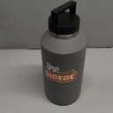 BJPKPK Half Gallon Water Bottle Insulated, Dishwasher Safe 64 oz Water Bottle with Handle, Leakproof BPA Free Thermal Flasks, Large Stainless Steel Jug for Sports, Grey (Gray)