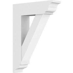 Ekena Millwork BKTP05X24X32TRA01 Standard Traditional Architectural Grade with Traditional Ends PVC Brackets, 5"W x 24"D x 32"H
