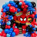 ALL-IN-1 Spider Balloon Arch Kit with BONUS Starburst for Spidy Birthday Decorations - Red Blue Spider Balloons for Spidy Man Party Decorations - Miles Birthday Decoration, Spidey Balloons