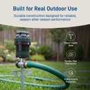 Orbit H2O-Six Gear-Drive Sprinkler on Metal T-Spike - Customizable Lawn Watering Coverage - Multi-Pattern Rotating Head with Adjustable Spray Range - Durable Outdoor Yard Irrigation Sprinkler - 58573