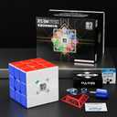 Moyu RS3M V5 SE Ball Core UV Coated 3x3 SpeedCube, 3x3 Puzzle Stickerless RS3M V5 MagLev Master Cube (MagLev+Ball Core Magic Clothes) Gift for Speed Cuber
