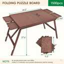 TEAKMAMA 27.6" H Tall Puzzle Board 1500 Piece Puzzle Table with Legs, 4 Drawers, 34.3" W x 26.5" D Large Wood Folding Jigsaw Puzzle Board with Cover for Adults, Chocolate Brown, 1500pc