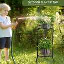 YHIJURS Plant Stand Indoor 2-Tier,20.3 Outdoor Tall Metal Plant Stands Black,Single Corner Heavy Duty Potted Holder Rack Rustproof,Flower Pot Stand for Planter Garden Balcony Patio Office Home