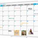 XBoard Magnetic Calendar Whiteboard 60" x 40" - Monthly Calendar Dry Erase Board, White Board + Colorful Calendar Board, Silver Aluminium Framed Monthly Planning Board