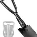 Camping Shovel, 18.5'' Digging Shovel Portable Ergonomic High Carbon Steel Folding Shovel for All Occasions Outdoor Camping Hiking Garden Emergency (Black/Silver)