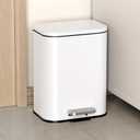 Cesun Small Bathroom Can with Lid-1.3 Gal, Outdoor Stainless Steel Garbage Can for Dog Poop with Anti-Slip Base, for Bathroom, Bedroom, Office, RV, Living Room, White