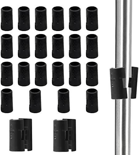 Moicstiy 25 Pair 1/2 Inch Wire Shelving Shelf Lock Clips, Plastic Shelving Clips Replacement Black Sleeve Shelf Clips for Less Than 1/2 Inch Pole