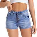 FISCLOSIN Women's Fashion Demin Shorts High Waisted Stretchy Jeans, S