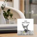 2 x Funny Bathroom Wooden Signs - Rustic Hello Sweet Cheeks Bathroom Decor, Funny Donkey Farmhouse Decor, 5 X 5 Inches
