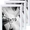 KTKDE 13x19 Picture Frame Set of 3, Wooden frames White, Vertical & Horizontal Wall Hanging for Wall Display,Studio Gallery Photo Frame for Photos, Posters & Art Prints