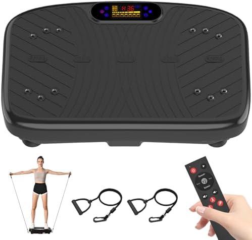 Vibration Plate Exercise Machine, Vibrating Plate Platform for Lymphatic Drainage with 200 Adjustable Speeds, Power Vibration Plate for Weight Loss & Fitness, Supports Max Weight 450 Lbs