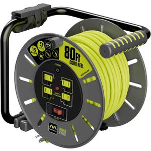 80ft Cord Reel + Cord Reel Wall Mount