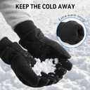 OZERO Men & Women Winter Gloves -30F Deerskin Leather Water-resistant Windproof Cold Weather Glove for Driving Hiking (Black, S)
