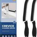 Crevice Cleaning Brushes, Cleaner Scrub Brush Tool for Hard to Reach Tight Space, Home Essentials, Cleaning Supplies for Shower, Bathroom, Kitchen, Toilet, Window (Black)