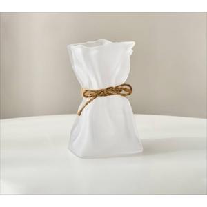 Glass Vase Irregularly Folded Paper Glass Vase Creative Showroom Hydroponic Home Decoration (Color : Matte - S)