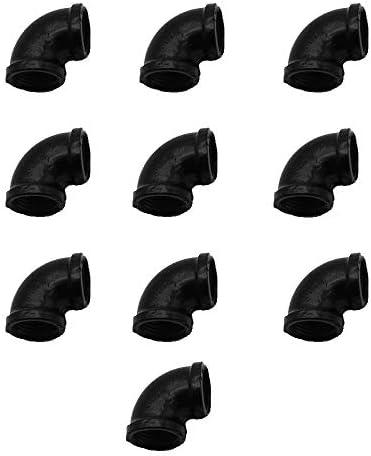 GeilSpace Elbow, Malleable Iron Pipe Fittings - Vintage DIY Industrial Shelving, Industrial Decor, Furniture DIY (3/4", Black)