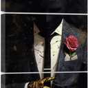 ZXHYWYM African American Wall Art 3 Piece Black Man Pictures Gold Crown Paintings Afro King Canvas Print for Living Room Bedroom Home Office Framed (D, (11"x14"x3))