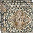 Artoid Mode Boho Placemats Set of 4, Daily Blue Teal Flowes Bohemia Table Mats for Home Party Dining Decoration 12x18 Inch