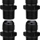 10AN Male Flare to 3/4" NPT Pipe Fitting Adapter Aluminum Straight Black, Pack of 4