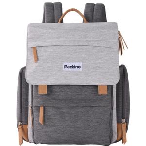 Large Diaper Bag Backpack, Baby Bag with Changing Pad, Diaper Backpack for Mom Dads, with Insulated Pockets, Stroller Straps Travel Essential Baby Shower, Grey