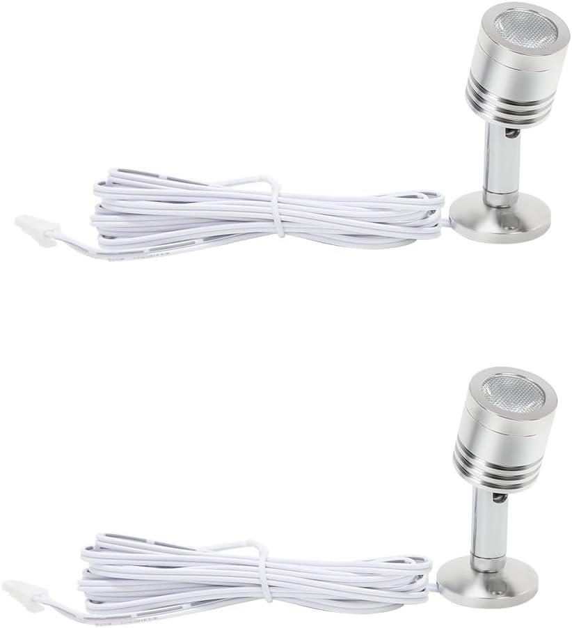 LED Mini Spotlight Indoor Picture Lights Artwork Lighting Art Lights Without Power Supply 2 Pack (Silver-6000K)