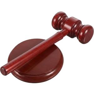 Wooden Gavel with Sound Block, Gavel and Block Set, Classic Judge's Hammer, Wood Hammer Court for Judge Lawyer Auction Court Company Auction Sale Courtroom Simulations