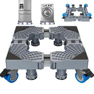 Upgraded Double Fixed Rods, Heavy-Duty Adjustable Washer Stand 18.1-24.8 with 4 Locking Wheels & 4 Strong Feet - Supports up to 660 lbs, Ideal for Washer, Dryer & Mini Fridge