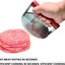 2pcs 5.5-inch 304 Stainless Steel Round Burger Press for Pressing Burgers, Bacon Meats Pair of Stainless Steel and Wood Handles Flat Bottom with no Corners Burger Press Tool for The Grill