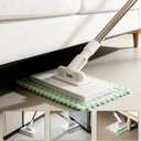 Mini Mop for Corners,Cloth Changing Mini Mop,Zero Touch MiniMop,Automatic Hands Free Push Pull Handle, Disposable Dust Mop with 10 Reusable Cloths for Wall Bathroom Toilet Corners Cleaning