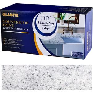 GLAINTE Granite Countertop Paint Kit - White Diamond Counter Top Refinishing Kit for Kitchen Bathroom