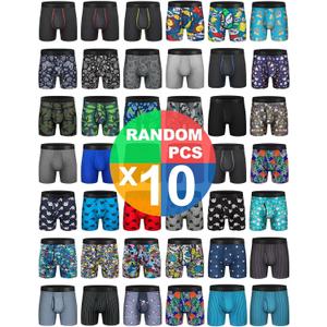 Mens Boxer Briefs Cotton Underwear Pack 6no Ride up Regular Stretch Elastic Wide Band Boxer Briefs (Mkq01:10 Pack), XL Mens Boxer Briefs Cotton Underwear Pack 6no Ride up Regular Stretch Elastic Wide Band Boxer Briefs (Mkq01:10 Pack), XL