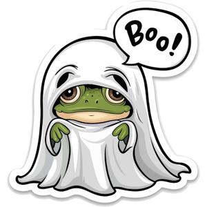 Family Boo Vibrant Cartoon Wall Decal Decoration Cute Frog Cartoon Animation Ghost Frog Halloween Dcor Holiday Gift Lasts Years And Easily Removable - Size: 24 in(W) x 30 In(H)