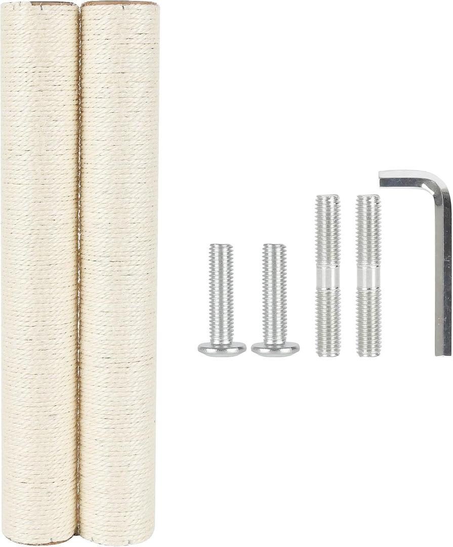 7.4cm 2.91in Diameter Cat Tree Scratching Post Replacement Sisal Pole Parts for Cat Tower (M10, 19.69in/50cm)