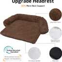 GGIB Calming Dog Bed Fluffy Plush Dog Mat for Furniture Protector with Removable Washable Cover for Medium Dogs and Cats (Medium, Coffee)